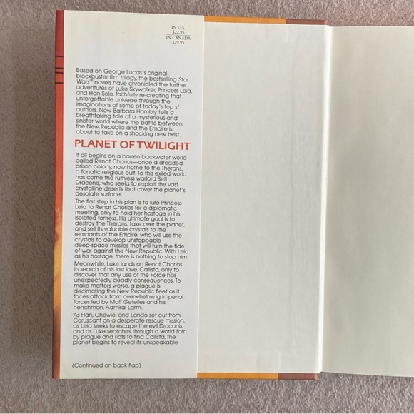 Vintage Star Wars “Planet of Twilight” Hardcover Book by Barbara Hambly-1997 - Picture 3 of 8